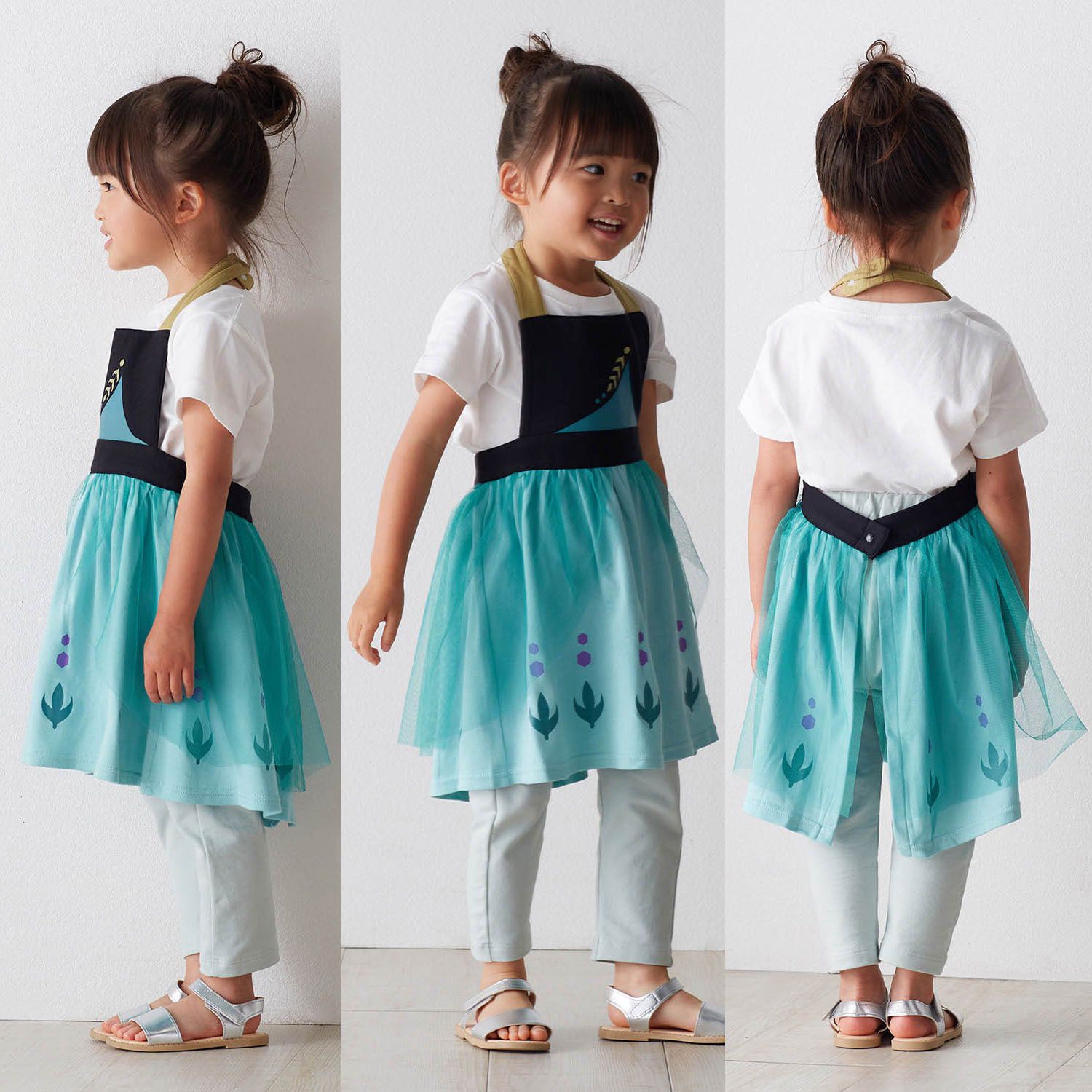 日本千趣會 - 公主圍裙式洋裝-卡通人物仙度瑞拉-水藍