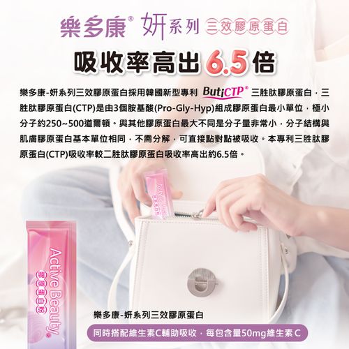 樂多康-妍系列三效膠原蛋白(三胜肽)-單盒-2gx30入x兩盒