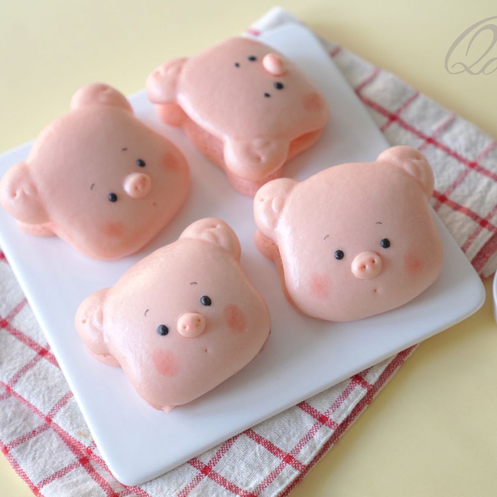 美姬饅頭 - 粉紅豬迷你鮮乳刈包-6入-20g/顆