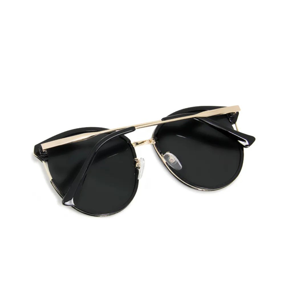 ALEGANT - 貓眼設計金屬鏤空寶麗來偏光墨鏡│UV400太陽眼鏡