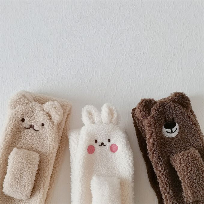 Love, Charlotte - 腮紅小白兔子泰迪絨保暖圍巾 (79cm 長 x 10.5 cm 寬 (建議年齡:3+))