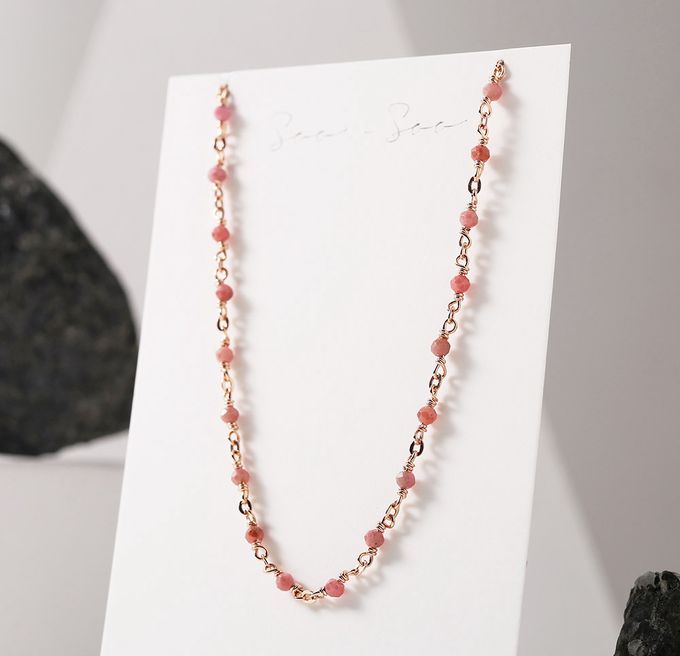 韓國 Soo&Soo - (925純銀)印加玫瑰石愛情項鍊 (長度40cm)
