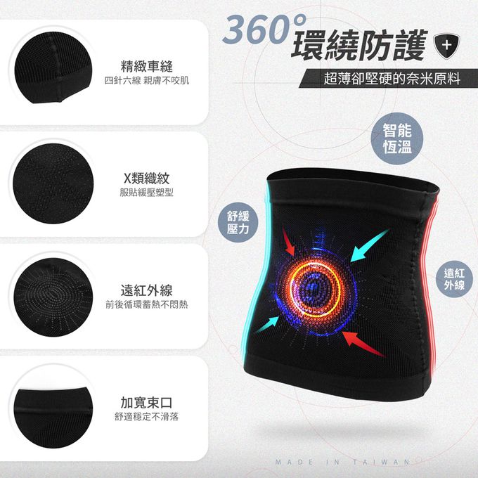 GIAT - 2件組-石墨烯遠紅外線彈力塑腰帶-黑色