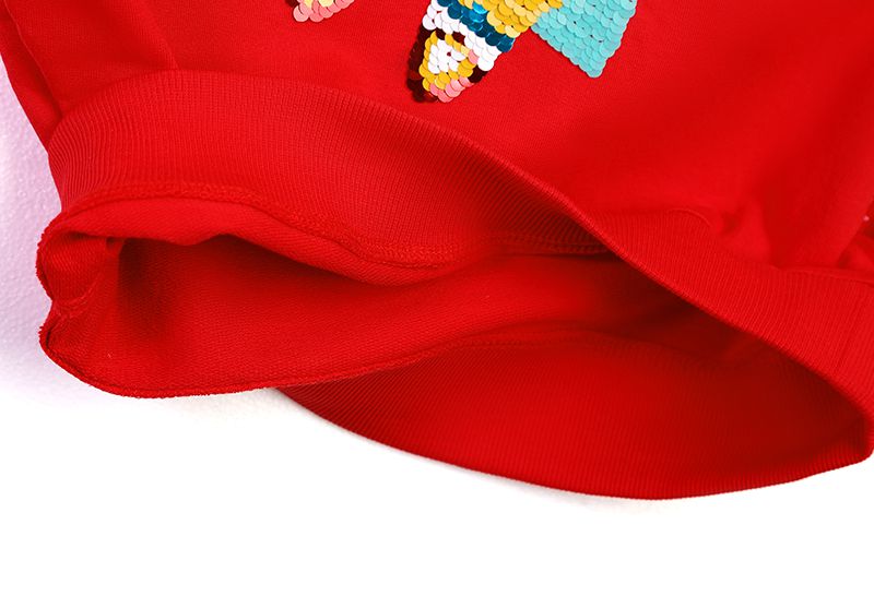 韓國 OZKIZ - 閃亮變色長袖大學T-火箭紅