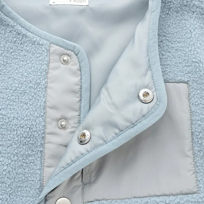 日本 b-ROOM - 可愛毛毛保暖背心-軍綠