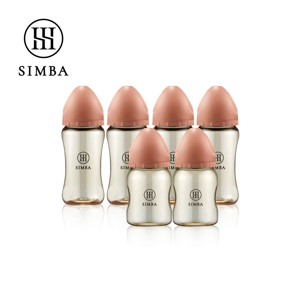 蘊蜜鉑金PPSU寬口防脹氣奶瓶(4中2小)-新生適用-覓粉