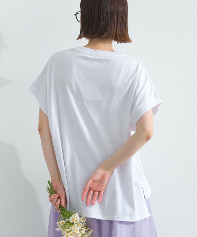 日本 Lupilien - 純棉知性印花法式袖T恤-灰棕