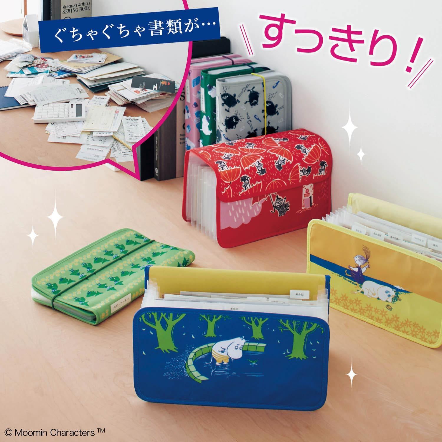 日本千趣會 - moomin多夾層風琴式文件夾(小型文件)-紅 (約25.5x15x2.5cm)