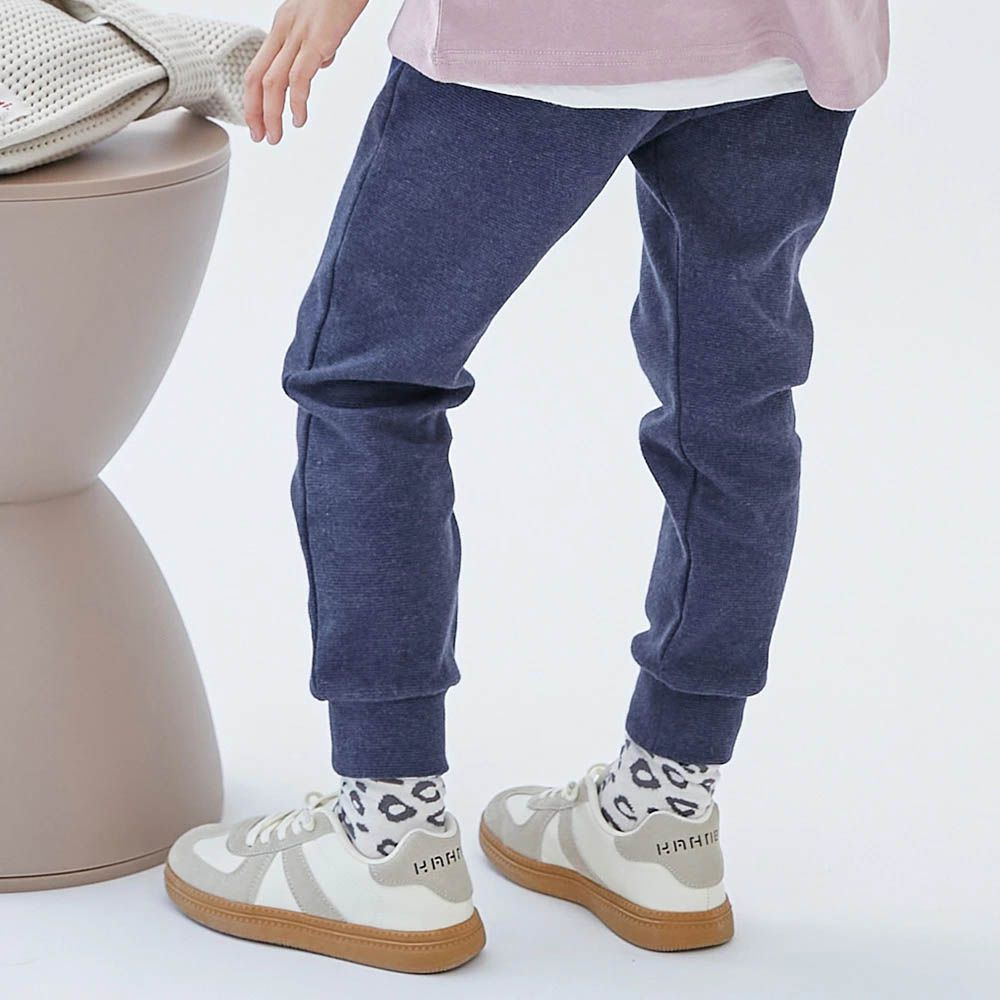 [熱銷定番] 超彈力抗毛球縮口長褲-深藍紫