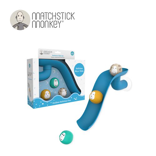 Matchstick Monkey - 滾滾猴滑水道洗澡玩具-藍色
