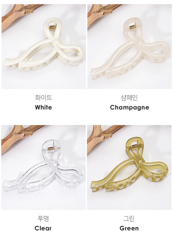 韓國 Soo&Soo - 果凍禮物結造型髮夾/抓夾-透明