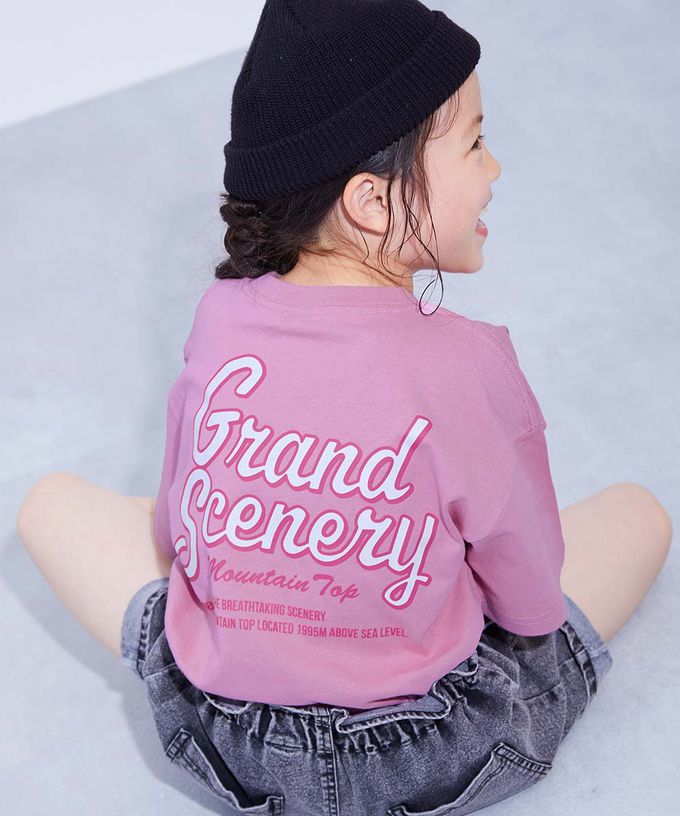 日本 devirock - 100%棉 定番印花短袖上衣-別在意！-摩登紫