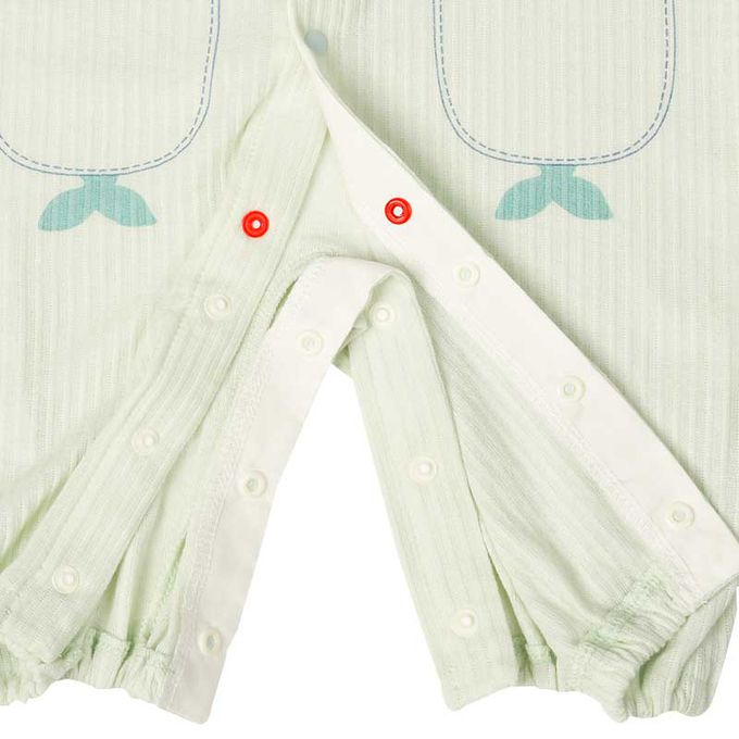 akachan honpo - 短袖涼爽連身衣-綠色 (50~60cm)