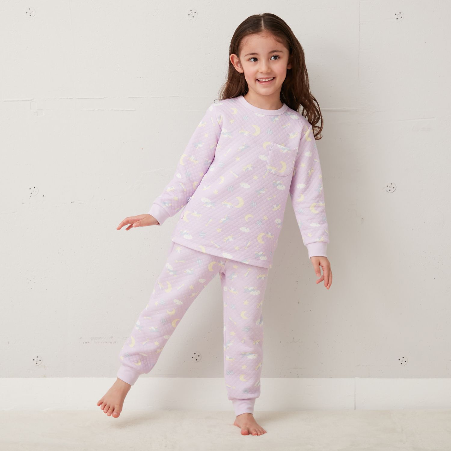 日本千趣會 - 純棉鋪棉保暖長袖家居服/睡衣-蝴蝶結-粉