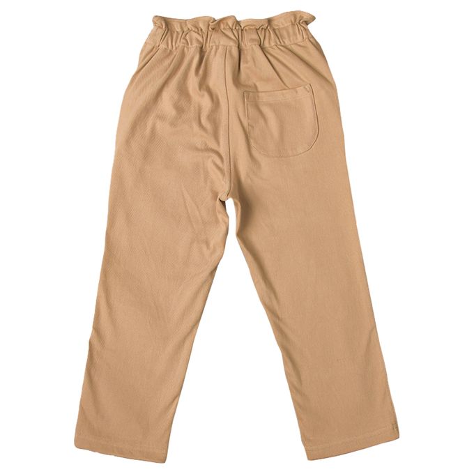 akachan honpo - 10分褲-口袋荷葉邊-淺卡其色