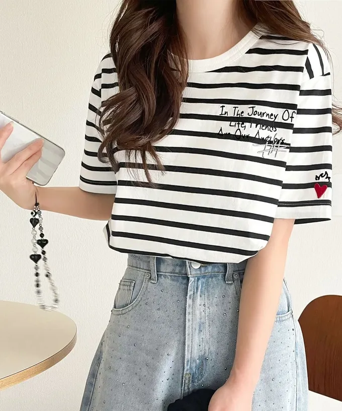 日本 Classical Elf - 有機棉 英文塗鴉風短袖上衣-炭灰