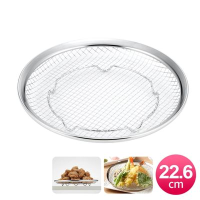 日本下村工業 Shimomura - 日本製Mama Cook不鏽鋼油切網架22.6cm可瀝水/濾油40252