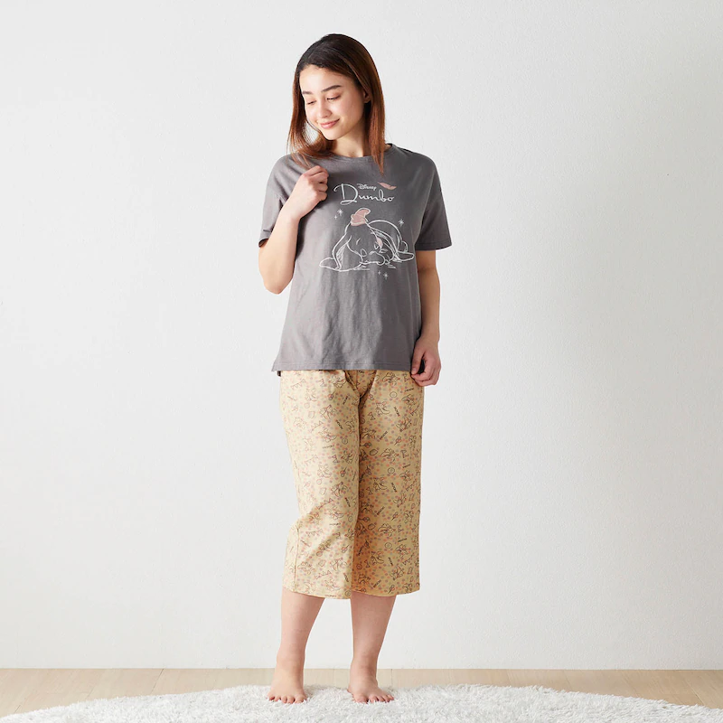 日本千趣會 - (媽媽) 迪士尼 純棉涼爽短袖家居服/睡衣-米奇衝浪-藍x灰藍