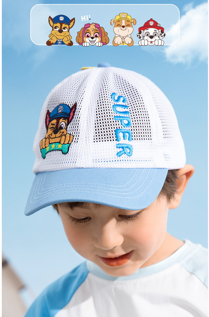 汪汪隊兒童立體造型防曬遮陽帽-卡通人物-阿奇-淺藍色