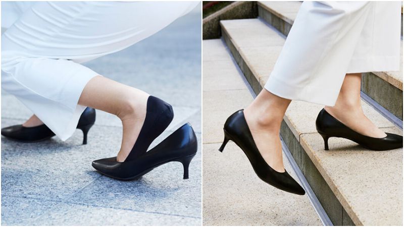 日本 okamoto - 超強專利防滑ㄈ型隱形襪-球鞋專用設計 超深履款-黑-棉混