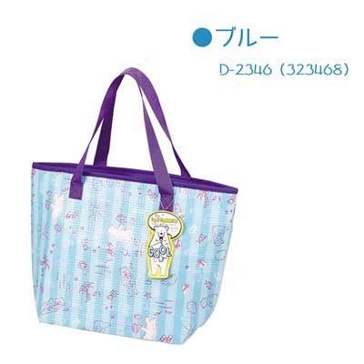 日本 Pearl金屬 - 超輕薄簡易保冷手提袋-北極熊-水藍 (M(40x14x28cm))