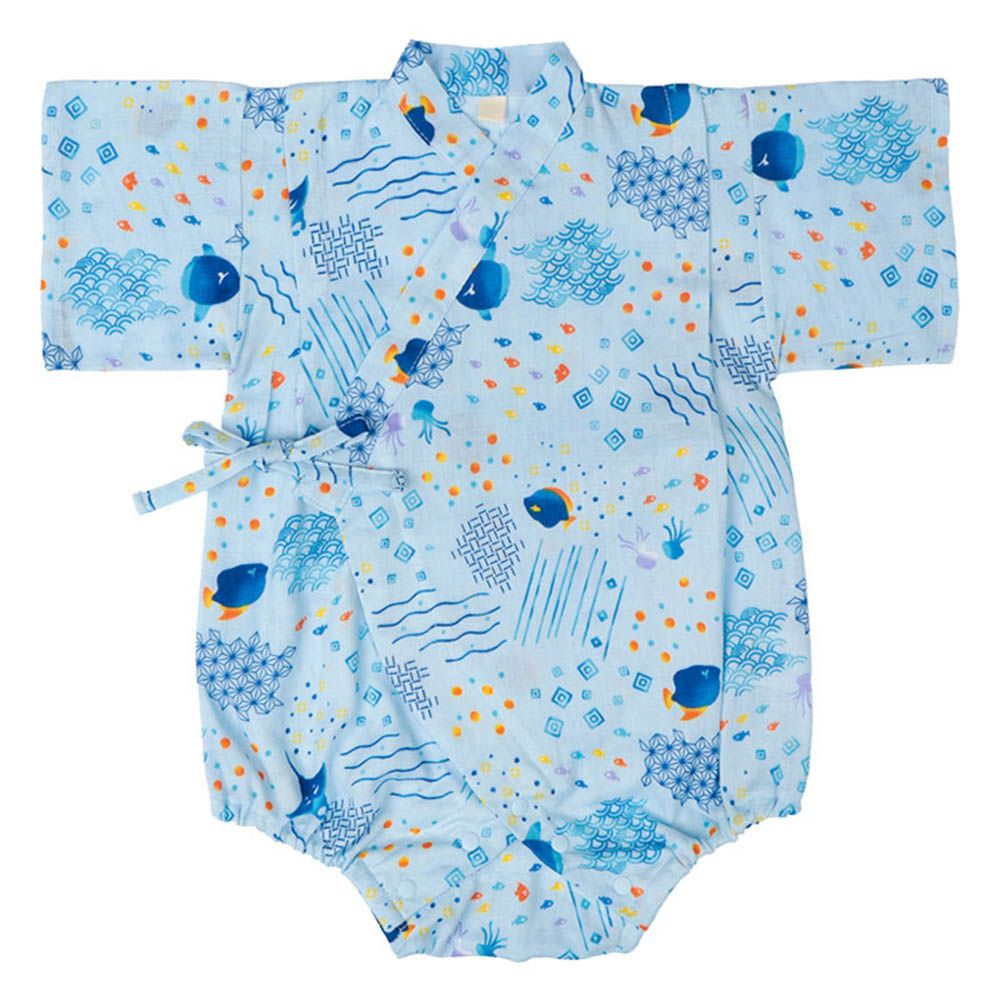 甚平包屁衣-海-淺藍色-日本製