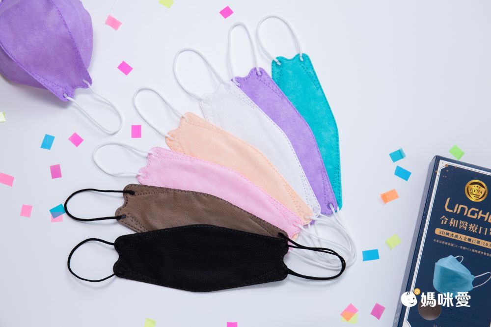 令和 Linghe - 成人醫療級韓式KF94立體口罩/雙鋼印/台灣製-4D魚形/3D韓版-天使白 (20.5x8.2±0.5cm)-10入/盒(未滅菌)