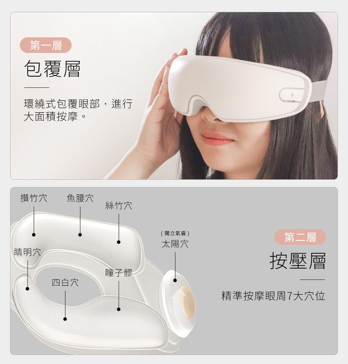 3ZeBra - 雙層氣壓按摩眼罩-粉色-280 g