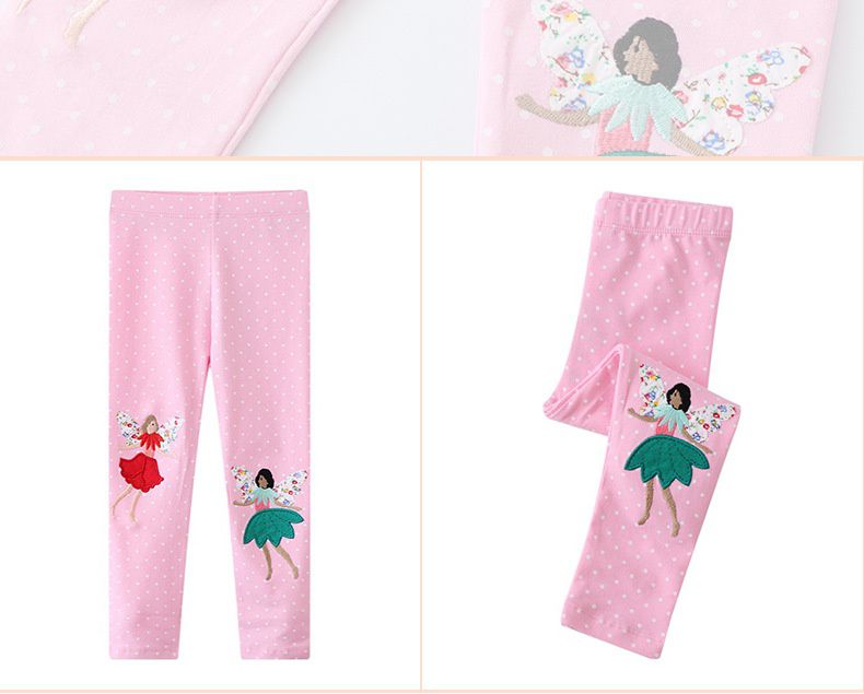 Jumping meters - 休閒腰鬆緊內搭褲-小精靈-粉色