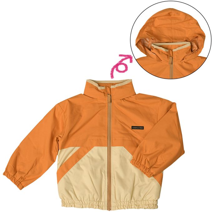 akachan honpo - 防潑水夾克-內裡刷毛-橘色
