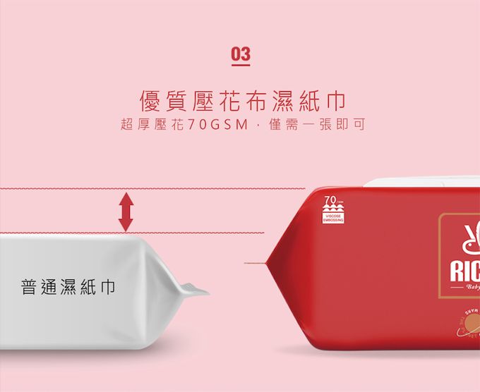 韓國RICO baby - 星球系列特厚款濕紙巾火星金 (Mars Gold－70抽)－10入