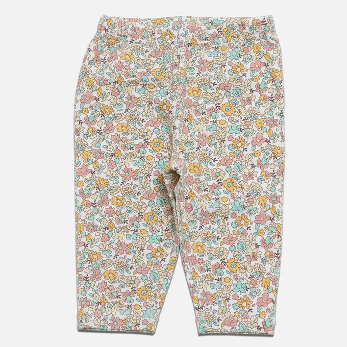 日本 Chil2 - 百搭印花彈力七分褲-薰衣草-黃紫