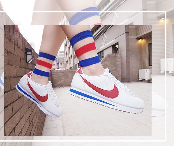 NIKE - Cortez GS 阿甘鞋(女)-白藍紅-剩24cm
