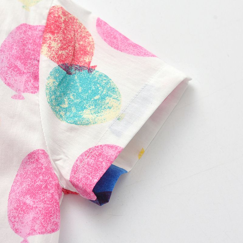 小紳士短袖襯衫套裝-大花渲染款-白+綠+深灰色