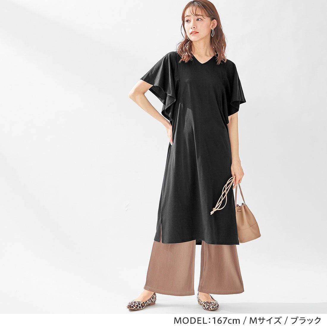 日本 BELLUNA - 防曬涼感 五機能波浪短袖洋裝-薄荷