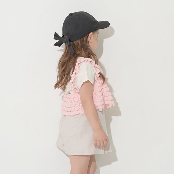 日本 Lycee mine - 泡泡短背心+短袖上衣(時尚二件組)-嫩粉紅