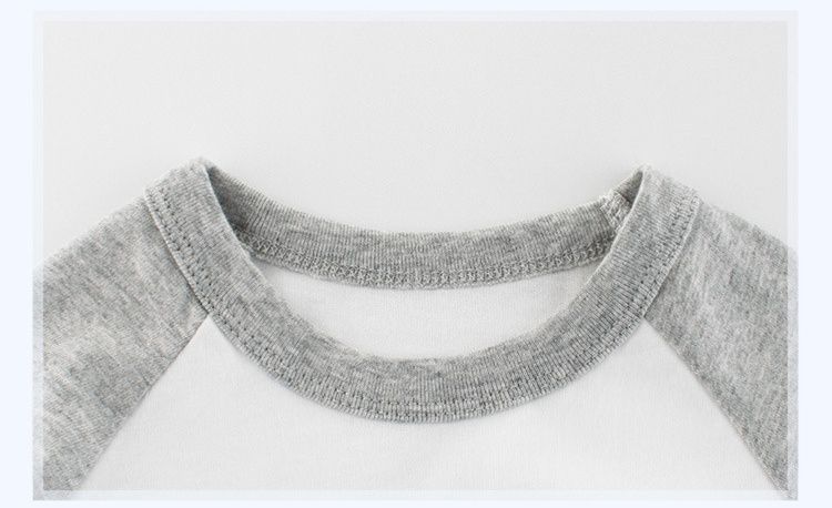 純棉短T-拼接款-藍+白