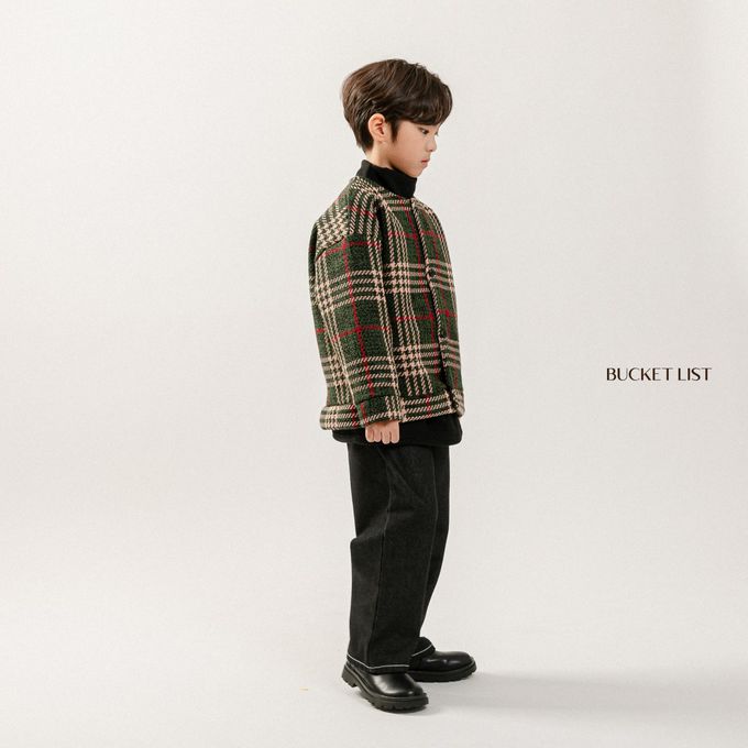 韓國 BUCKET LIST - (內磨毛)編織無領開襟外套-綠