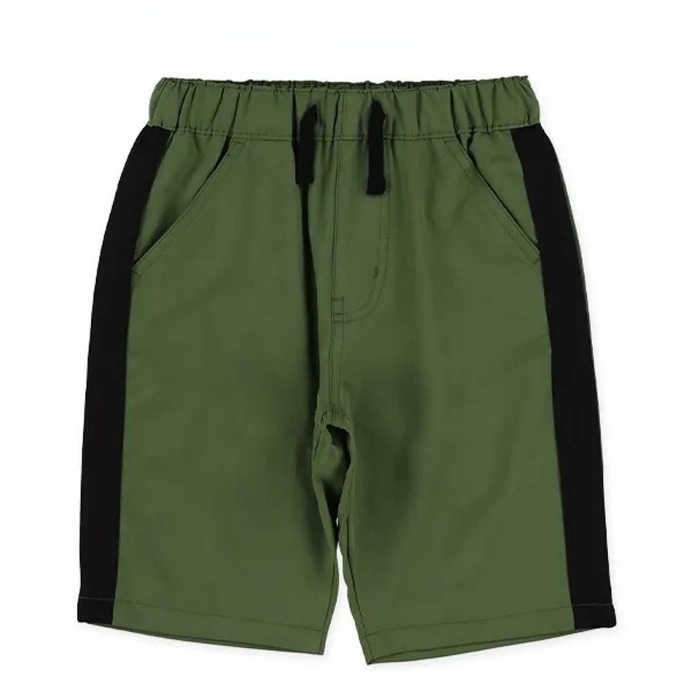 接觸冷感 側邊線條短褲-軍綠