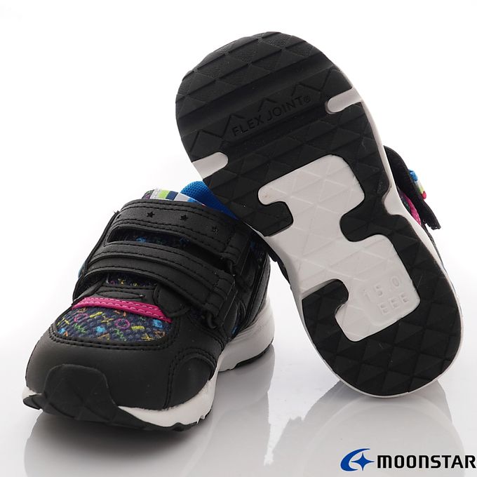 Moonstar日本月星 - 月星速乾機能運動款(中小童段)-運動鞋-黑/符號