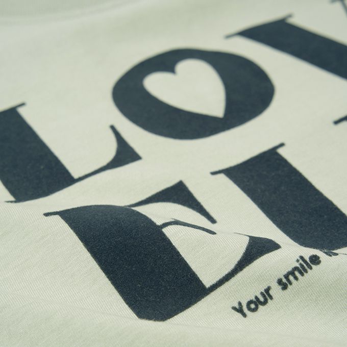 日本 Lycee mine - 休閒印花寬版開口長袖上衣-LOVLEY-薄荷綠