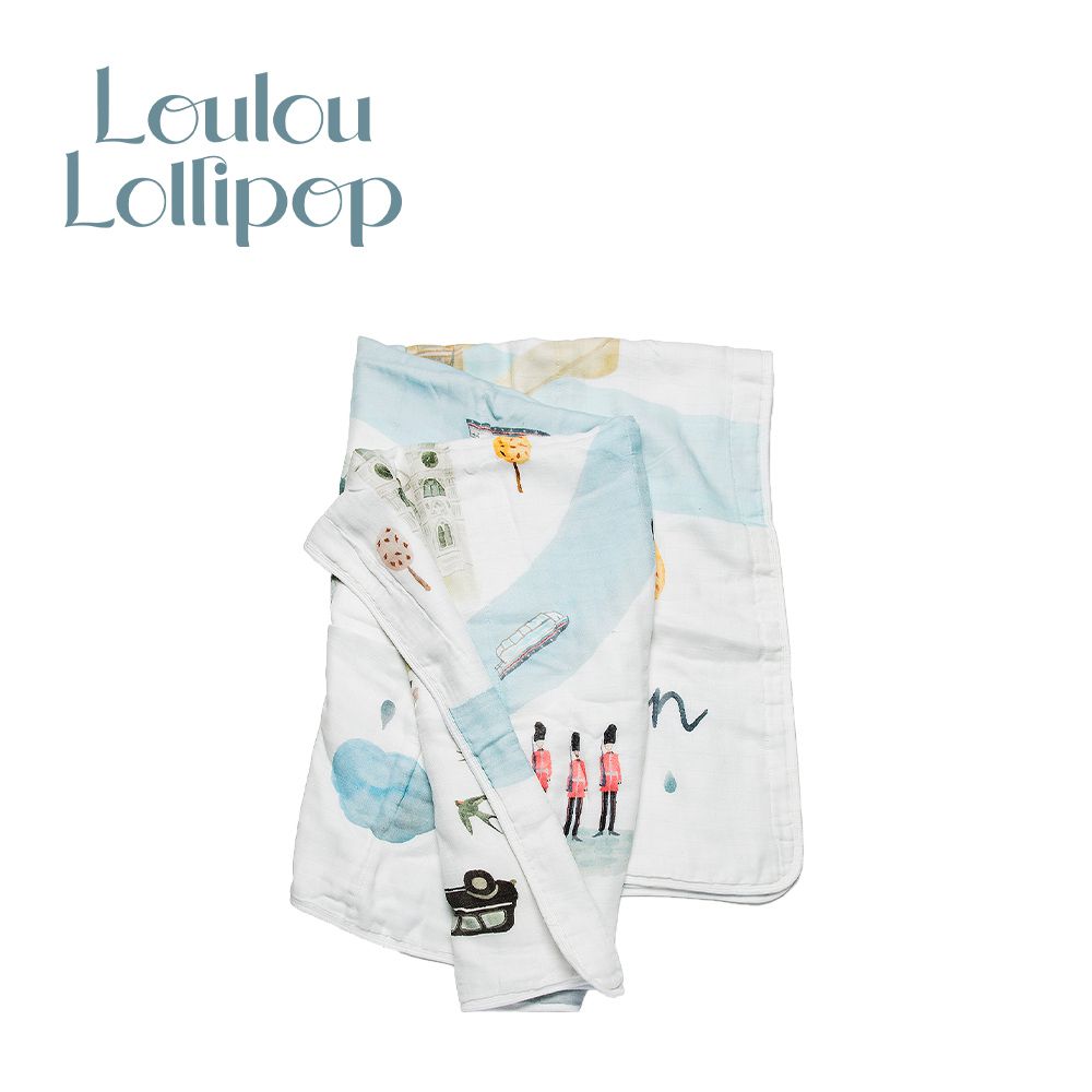 Loulou Lollipop - 竹纖維透氣包巾-城市款-英國倫敦 (120x120cm)