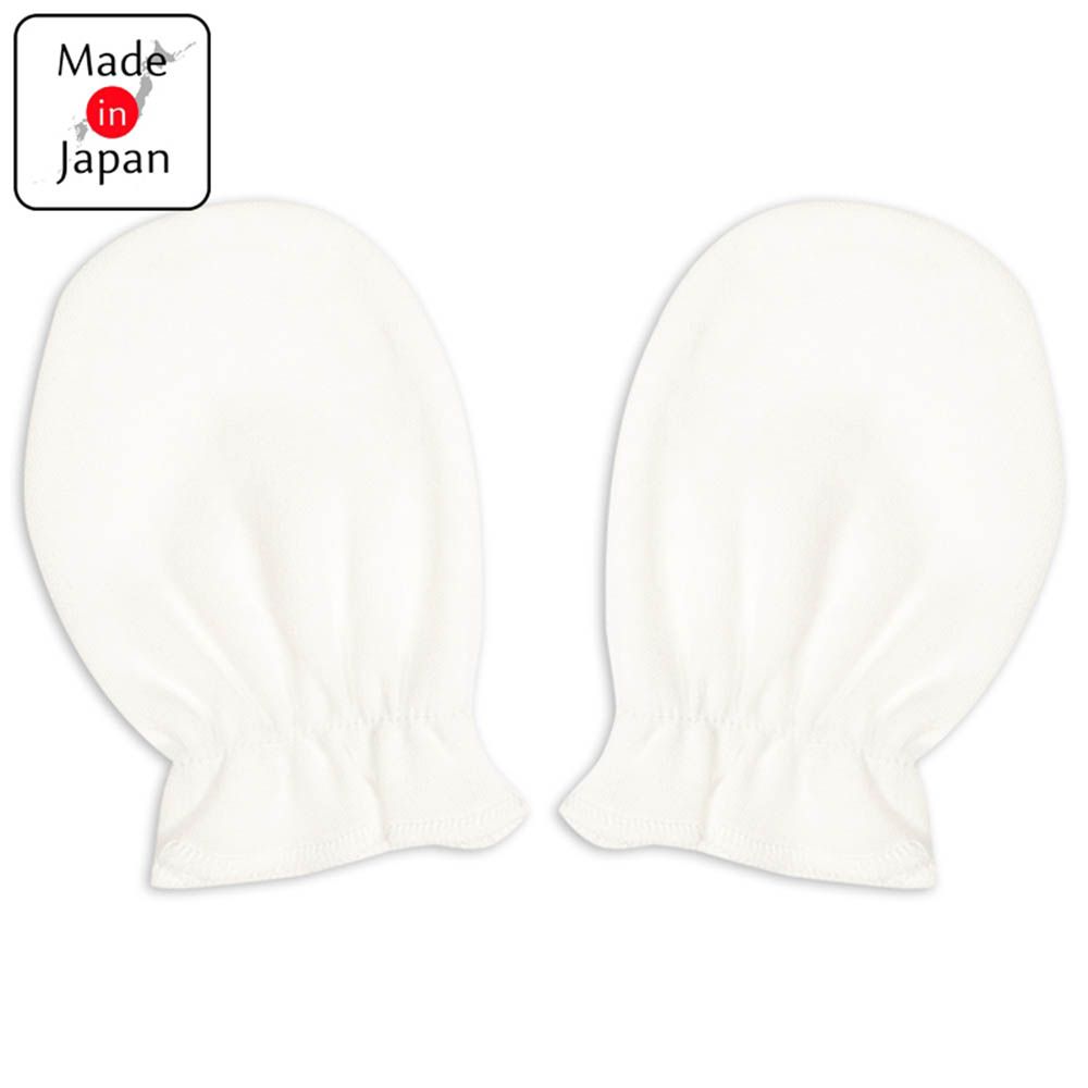新生兒雙面羅紋布手套-素面-米白色 (50cm)