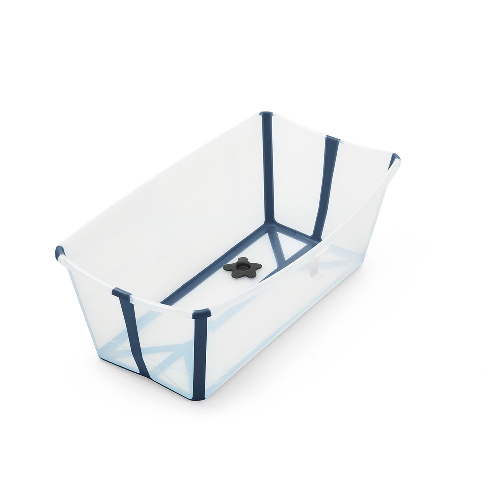 Stokke - Flexi Bath折疊式浴盆(感溫水塞)-透明藍