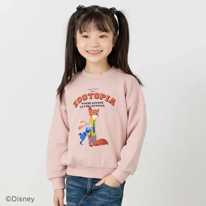 日本 Chil2 - 限量聯名 裏毛印花大學長袖上衣-卡通人物動物方城市-薄荷綠