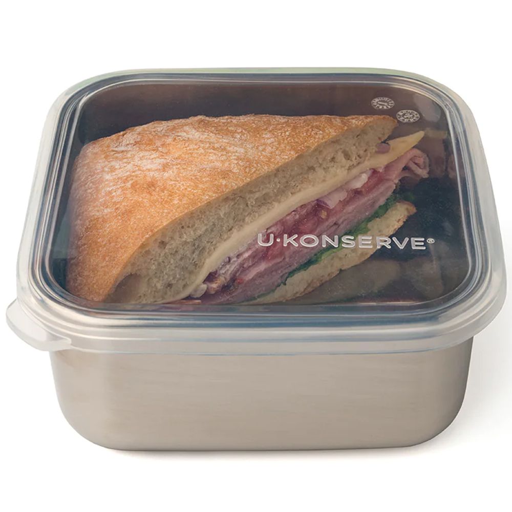 美國 U-Konserve 優康 - 經檢驗食品安全等級 304 不鏽鋼保鮮盒/冷凍盒/儲存盒/便當盒 900ml-透明