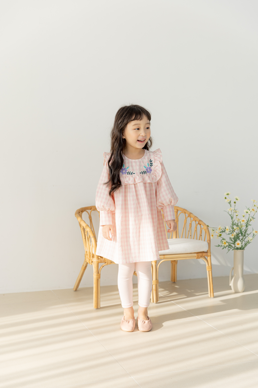 韓國 Orange Mom - 一朵花內搭褲-粉紅