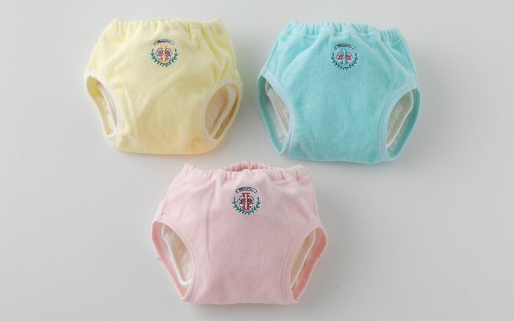 日本 Chuckle Baby - 日本製六層學習褲-天使刺繡-水藍-分離式