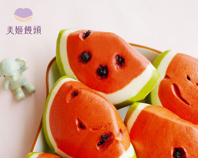 美姬饅頭 - 紅肉西瓜野藍莓鮮乳造型饅頭-50g*6顆