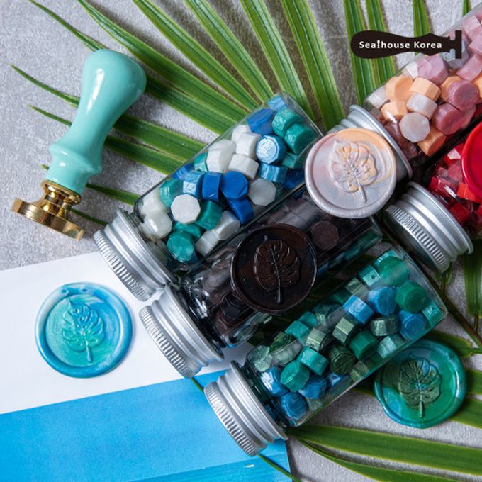 韓國 Sealhouse - 特調混多色蠟粒-海螺-粉X橘X銀-約80粒